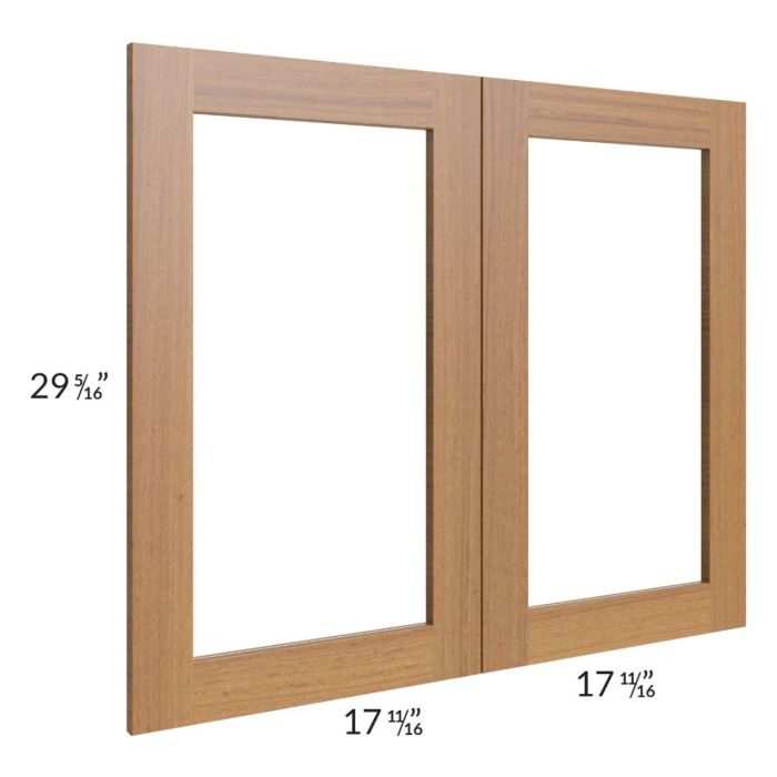 Artisan Walnut Shaker 36x30 Glass Door Only with Glass Included