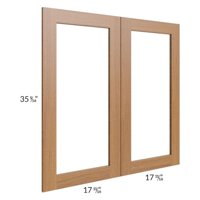 Artisan Walnut Shaker 36x36 Glass Door Only with Glass Included