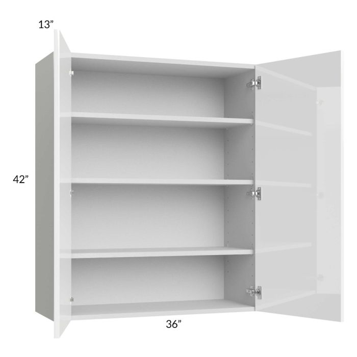 Milan White Gloss 36x42 Wall Cabinet