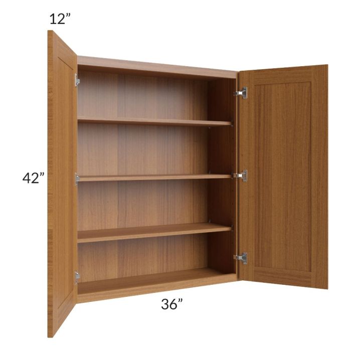 Artisan Walnut Shaker 36x42 Wall Cabinet