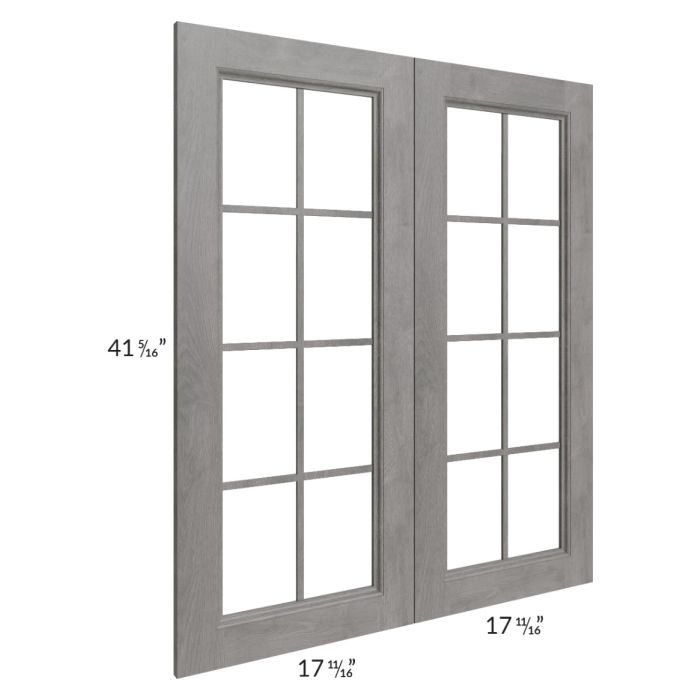 Providence Slate Grey 36x42 Mullion Glass Doors Only with Glass Included