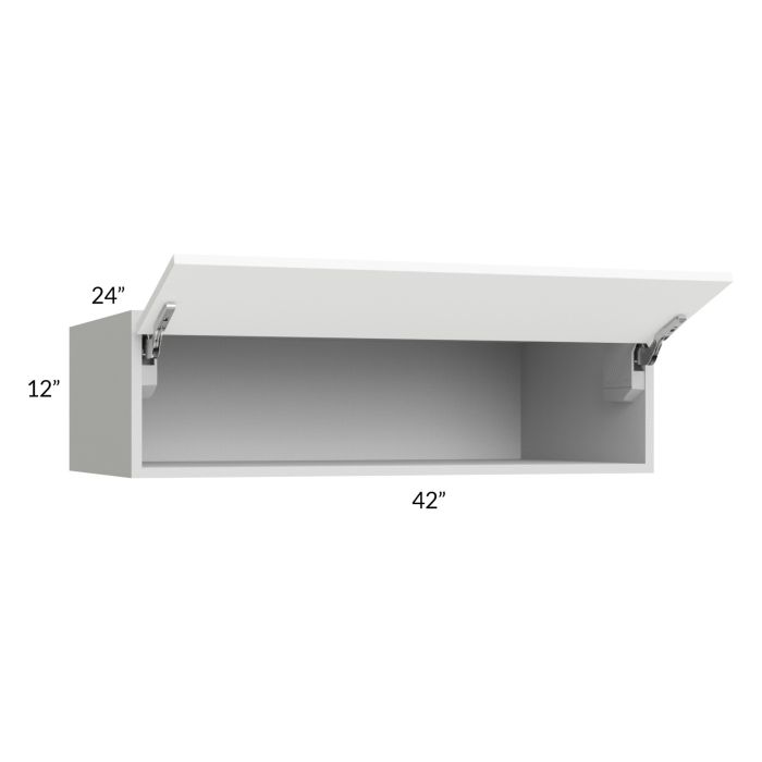 Milan White Matte 42x12x24 Lift-Up Door Wall Cabinet