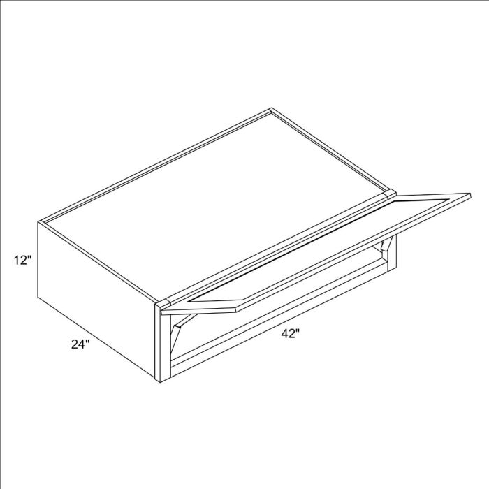 Union 42x12x24 Lift Up Refrigerator Wall Cabinet