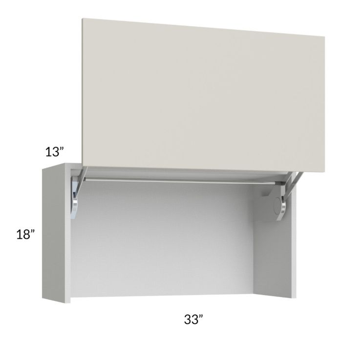 Milan Beige Matte 33" Countertop Wall Appliance Cabinet
