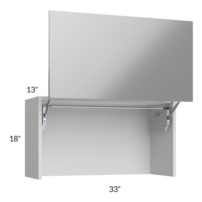 Milan Grey Gloss 33" Countertop Wall Appliance Cabinet