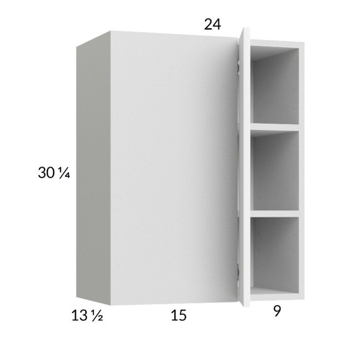Euro Gloss White 24x30-1/4 Blind Corner Wall Cabinet