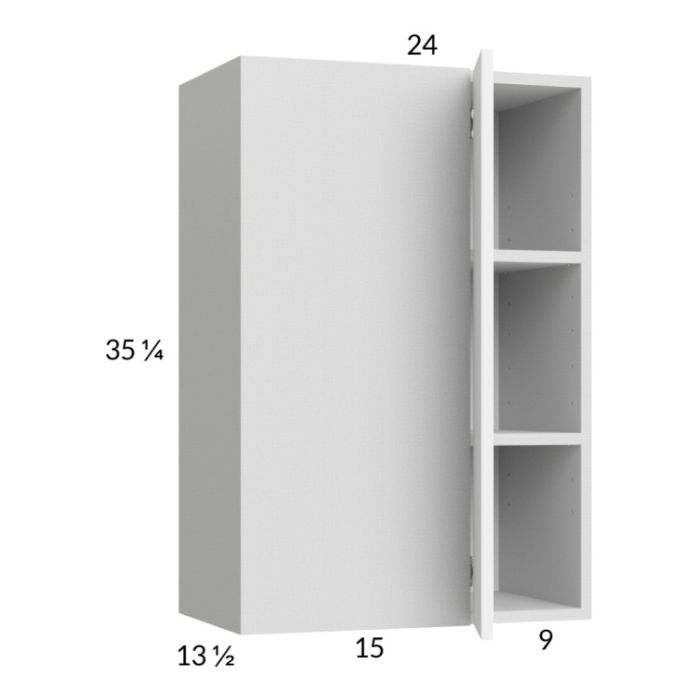 Euro Gloss White 24x35-1/4 Blind Corner Wall Cabinet
