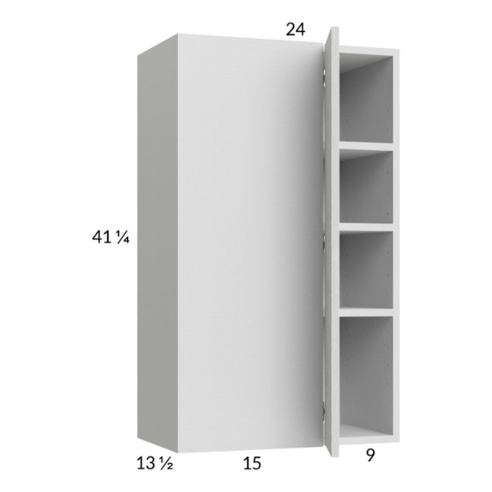 Euro White Grain 24x40-1/4 Blind Corner Wall Cabinet