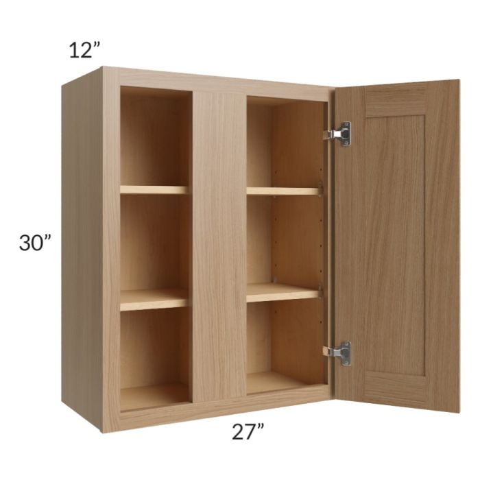 Asheville Rift Oak Shaker 27x30 Wall Blind Cabinet