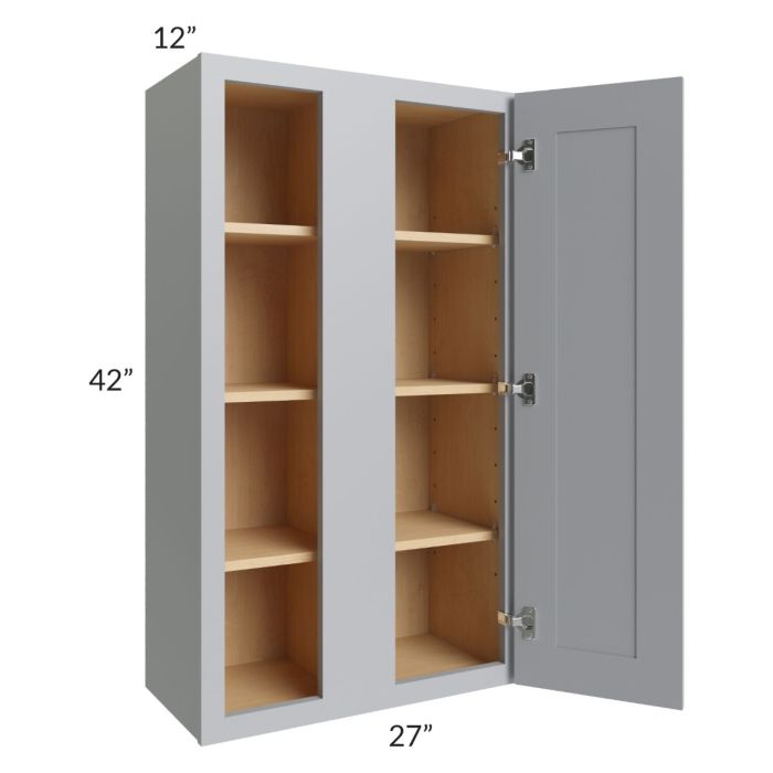 Asheville Grey Shaker 27x42 Wall Blind Cabinet