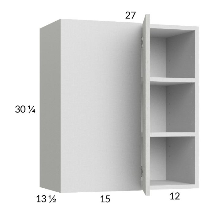 Euro White Grain 27x30-1/4 Blind Corner Wall Cabinet