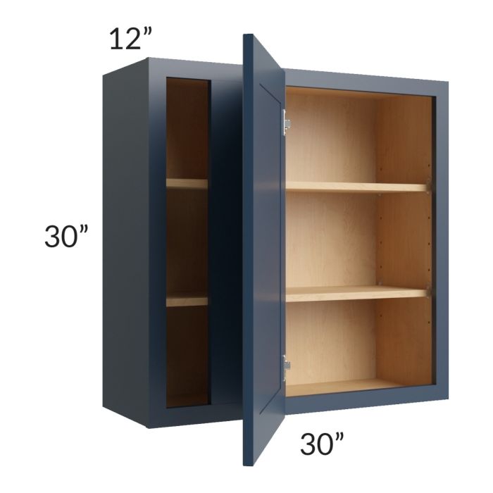 Midtown Blue Shaker 30x30 Blind Corner Wall Cabinet