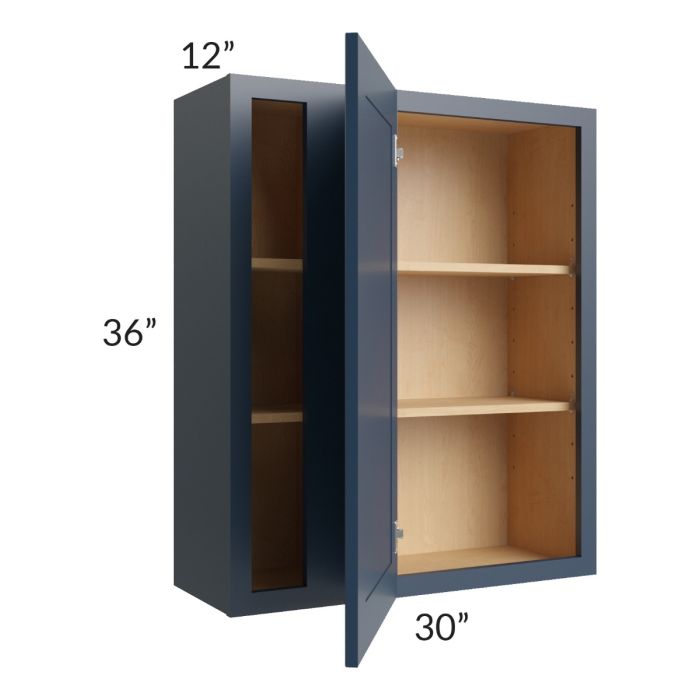 Midtown Blue Shaker 30x36 Blind Corner Wall Cabinet
