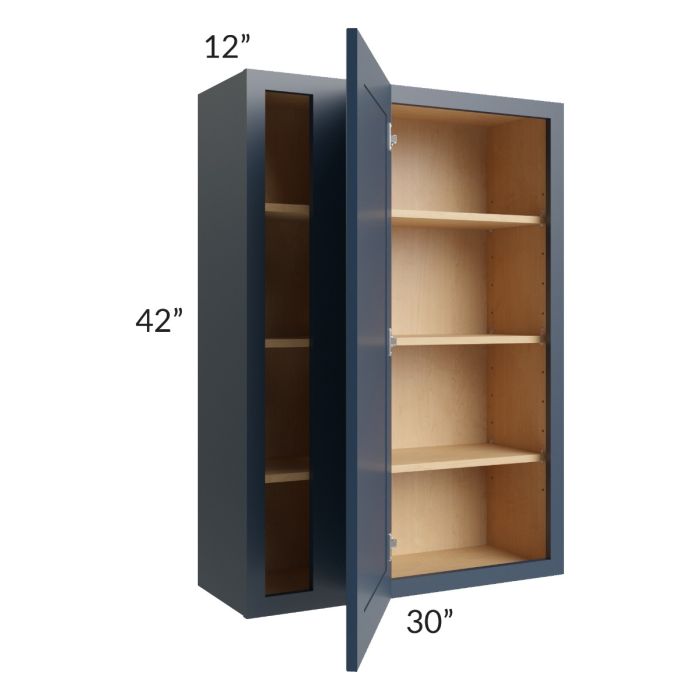 Midtown Blue Shaker 30x42 Blind Corner Wall Cabinet