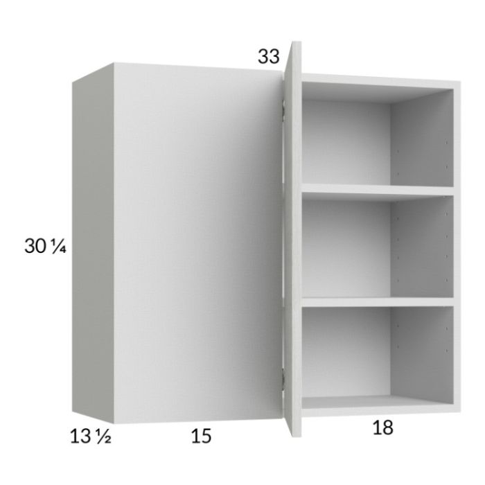 Euro White Grain 33x30-1/4 Blind Corner Wall Cabinet