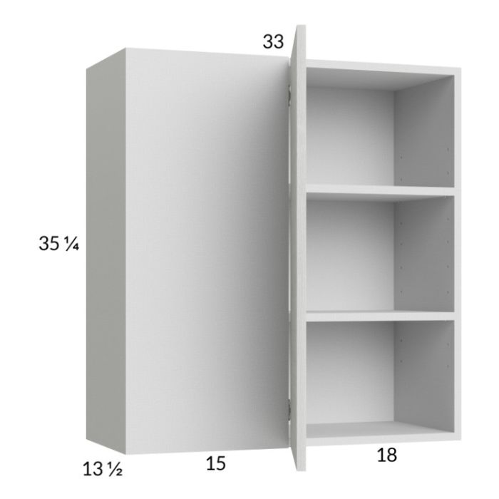 Euro White Grain 33x35-1/4 Blind Corner Wall Cabinet