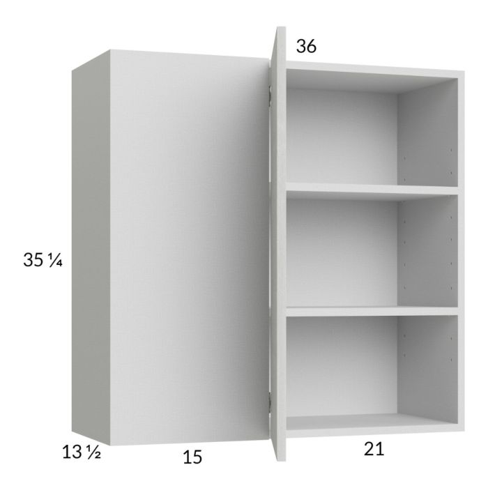 Euro White Grain 36x35-1/4 Blind Corner Wall Cabinet