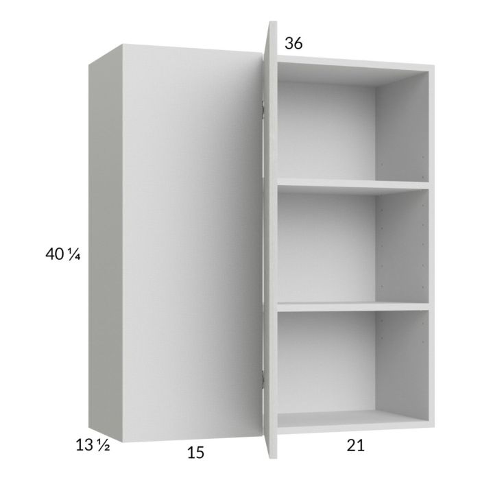 Euro White Grain 36x40-1/4 Blind Corner Wall Cabinet