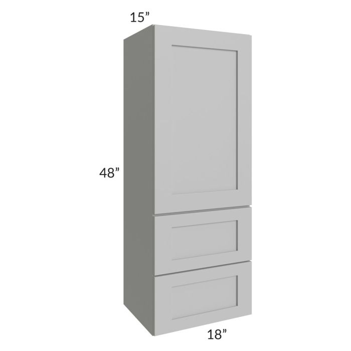 Midtown Painted Grey Shaker 18x48x15 Wall Cabinet with Drawers