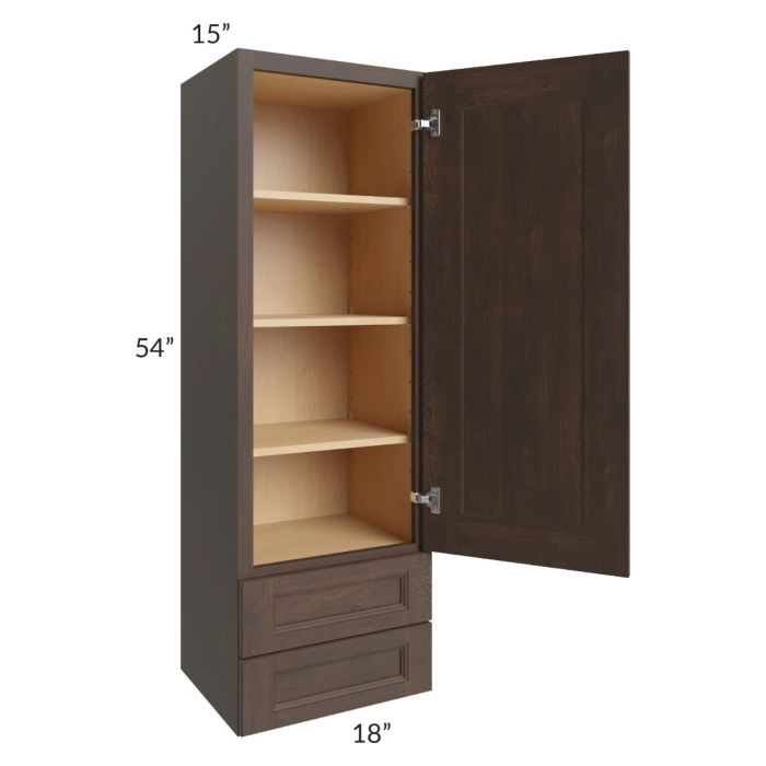 Tuscan Kona Brown 18x54x15 Wall Cabinet with Drawers