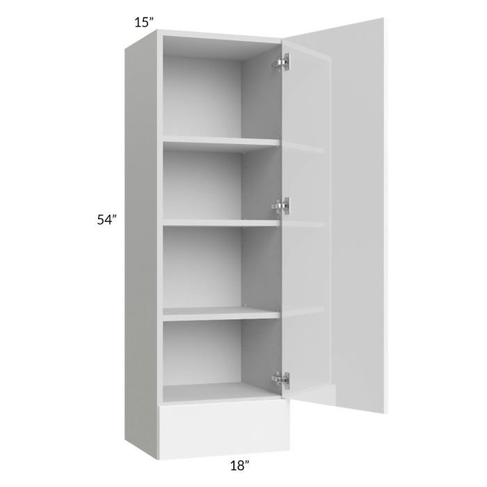 Milan White Gloss 18x54x15 Wall Cabinet with Drawers