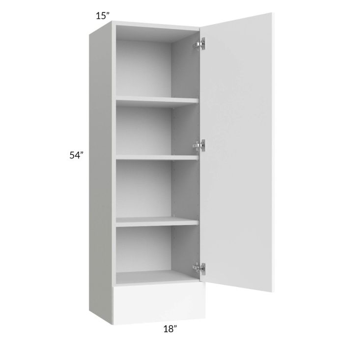 Milan White Matte 18x54x15 Wall Cabinet with Drawers