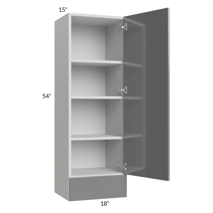 Milan Grey Gloss 18x54x15 Wall Cabinet with Drawers