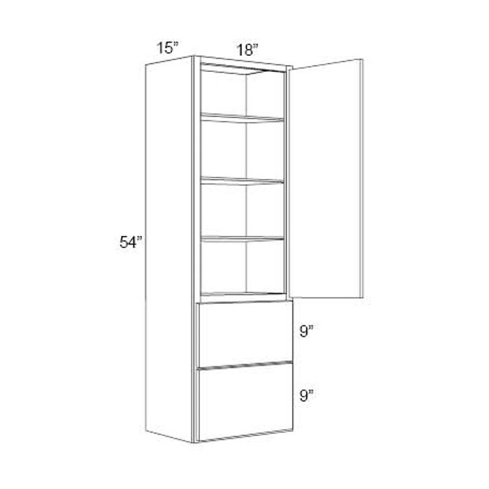 18x54x15 Wall Cabinet with Drawers