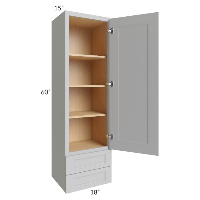 Tuscan Painted Grey 18x60x15 Wall Cabinet with Drawers