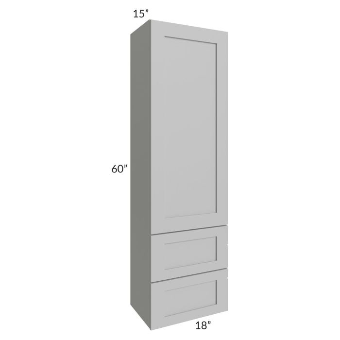 Midtown Painted Grey Shaker 18x60x15 Wall Cabinet with Drawers