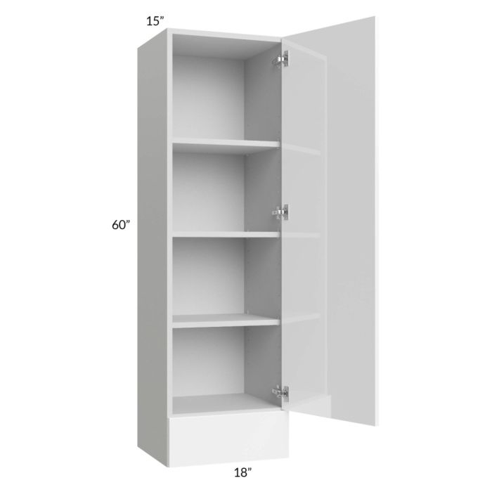 Milan White Gloss 18x60x15 Wall Cabinet with Drawers