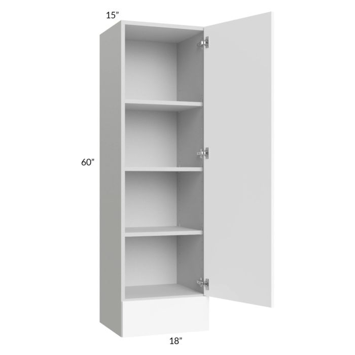 Milan White Matte 18x60x15 Wall Cabinet with Drawers
