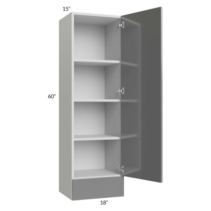 Milan Grey Gloss 18x60x15 Wall Cabinet with Drawers