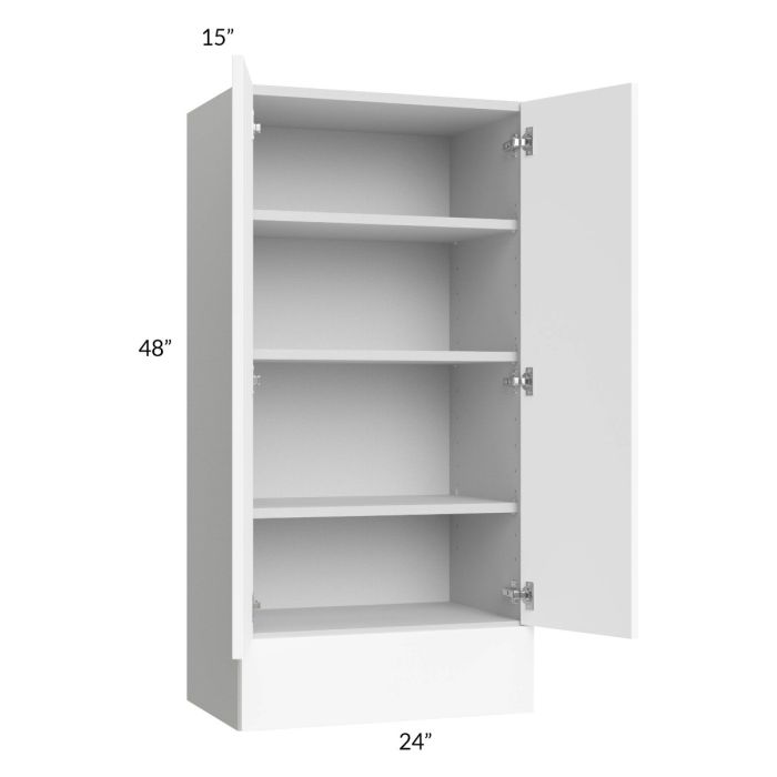 Milan White Matte 24x48x15 Wall Cabinet with Drawers