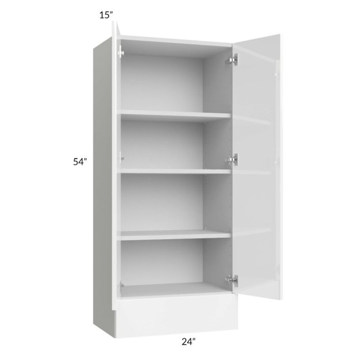 Milan White Gloss 24x54x15 Wall Cabinet with Drawers