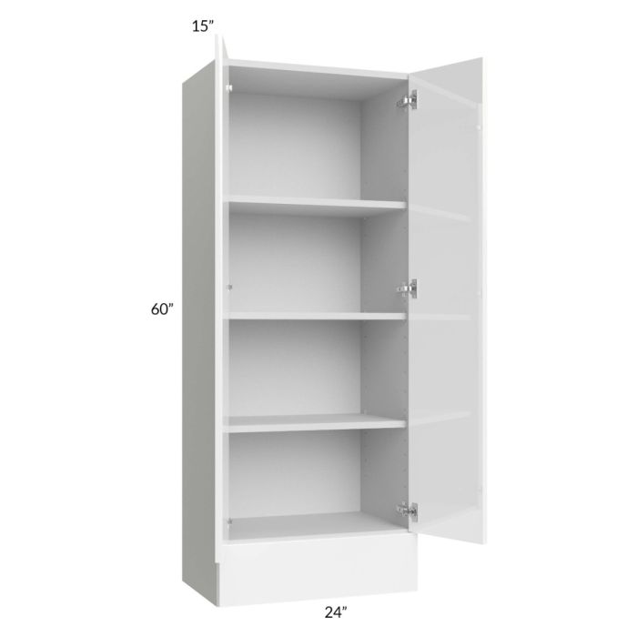Milan White Gloss 24x60x15 Wall Cabinet with Drawers