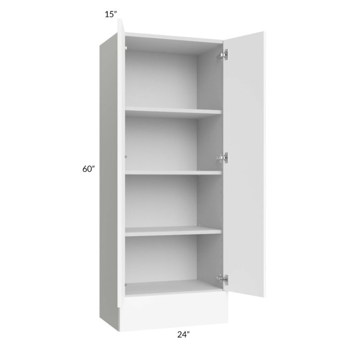 Milan White Matte 24x60x15 Wall Cabinet with Drawers