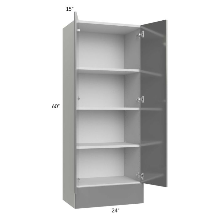 Milan Grey Gloss 24x60x15 Wall Cabinet with Drawers