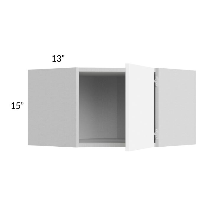 Milan White Matte 24x15 Diagonal Corner Wall Cabinet