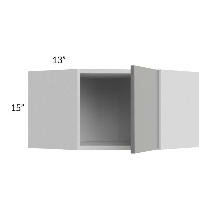 Milan Grey Gloss 24x15 Diagonal Corner Wall Cabinet
