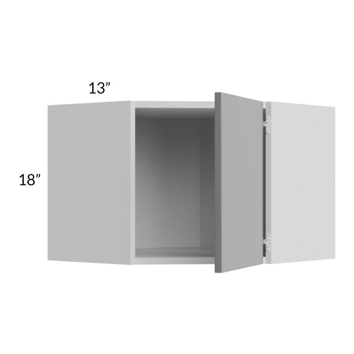 Milan Grey Gloss 24x18 Diagonal Corner Wall Cabinet