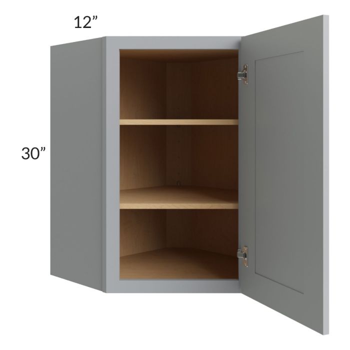 Asheville Grey Shaker 24x30 Diagonal Corner Wall Cabinet