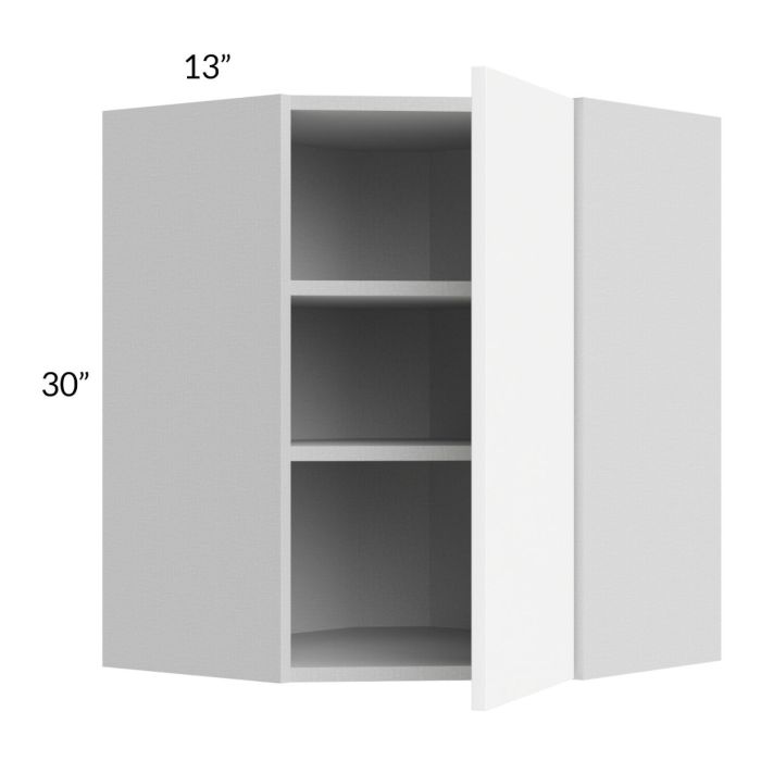 Milan White Matte 24x30 Diagonal Corner Wall Cabinet