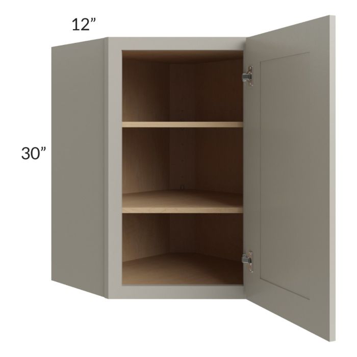 Stratton Light Grey Shaker 24x30 Wall Diagonal Corner Cabinet