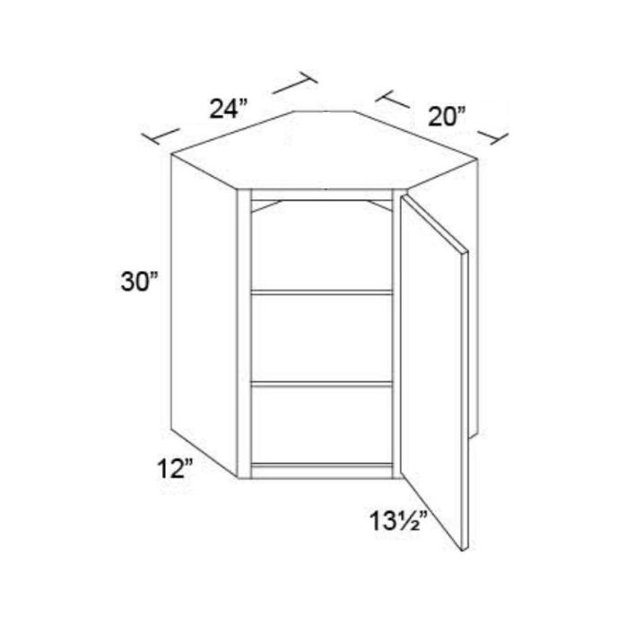 Tuscan Stone 24x30 Diagonal Corner Wall Cabinet