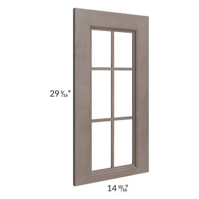 Providence Natural Grey 24x30 Wall Diagonal Corner Mullion Glass Door Only with Glass Included