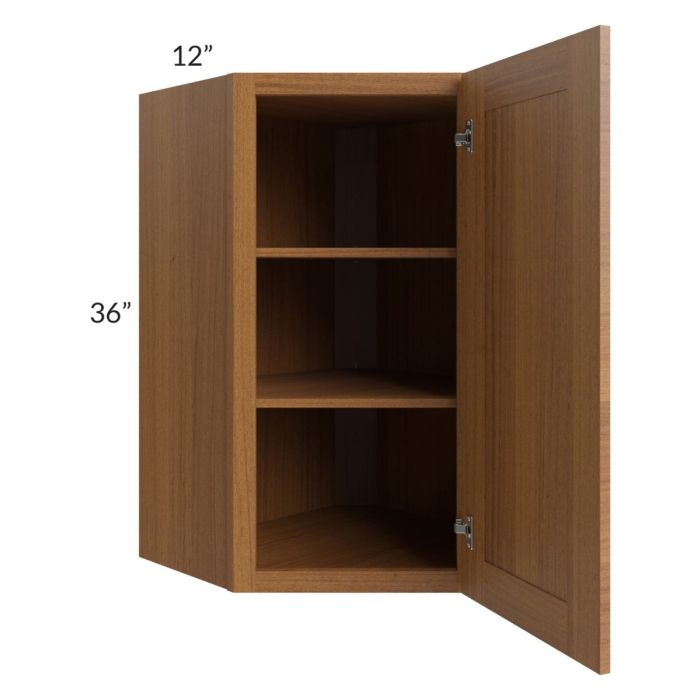 Artisan Walnut Shaker 24x36 Wall Diagonal Corner Cabinet