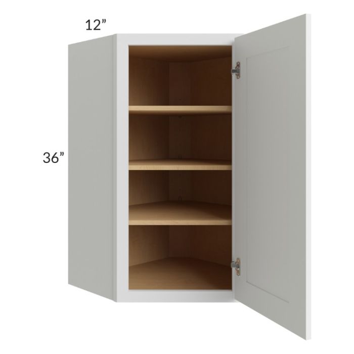 Stratus White 24x36 Diagonal Corner Wall Cabinet