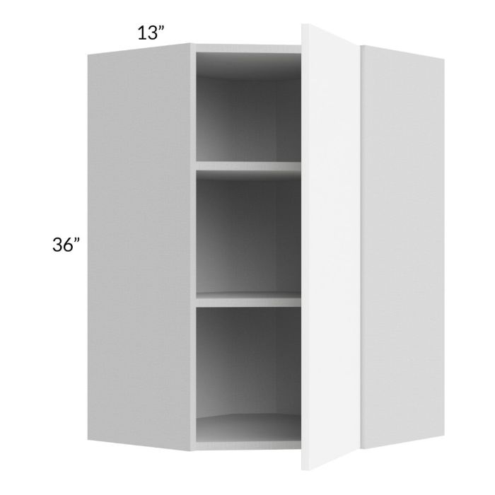 Milan White Matte 24x36 Diagonal Corner Wall Cabinet