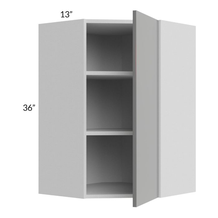 Milan Grey Gloss 24x36 Diagonal Corner Wall Cabinet
